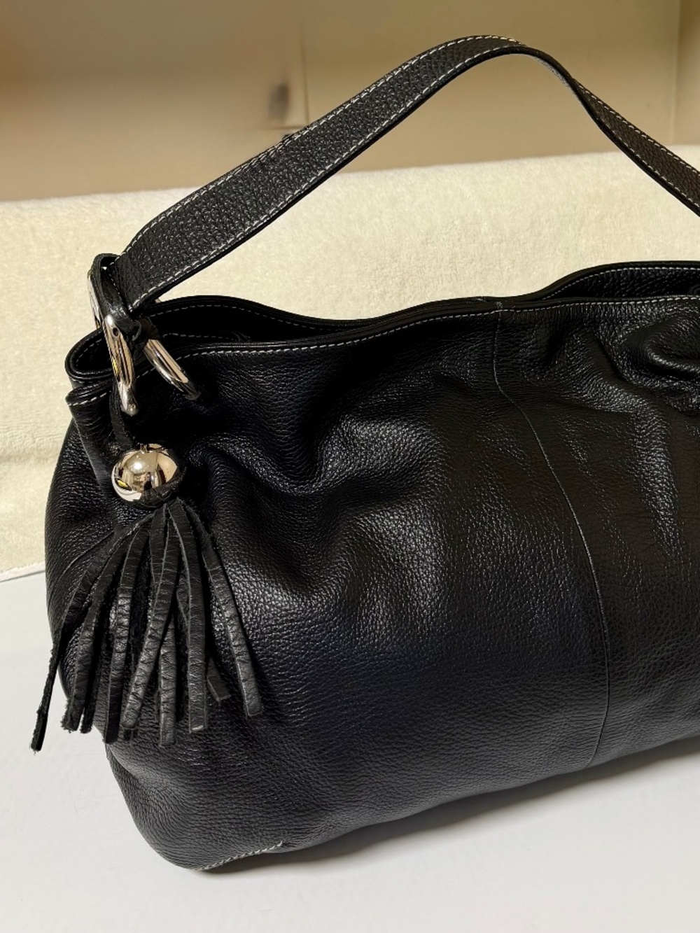 Furla Hobo Bag Black Pebbled Leather - Picture 4 of 6